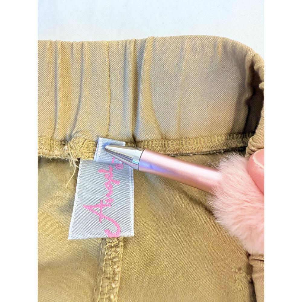 Pretty Angle Girls Tan White Embroidered Floral Elastic Waist Legging Pants L - Picture 6 of 10